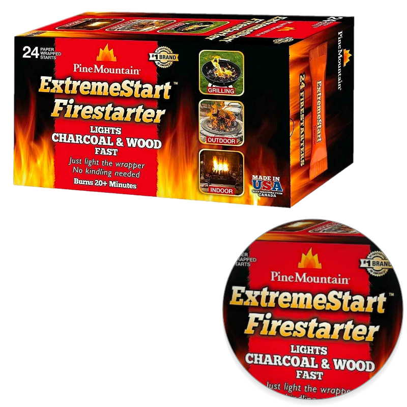 Pine Mountain ExtremeStart Wrapped Fire Starters, 24Starts Firestarter Wood Fire - Fresh Stock Dated January 2026