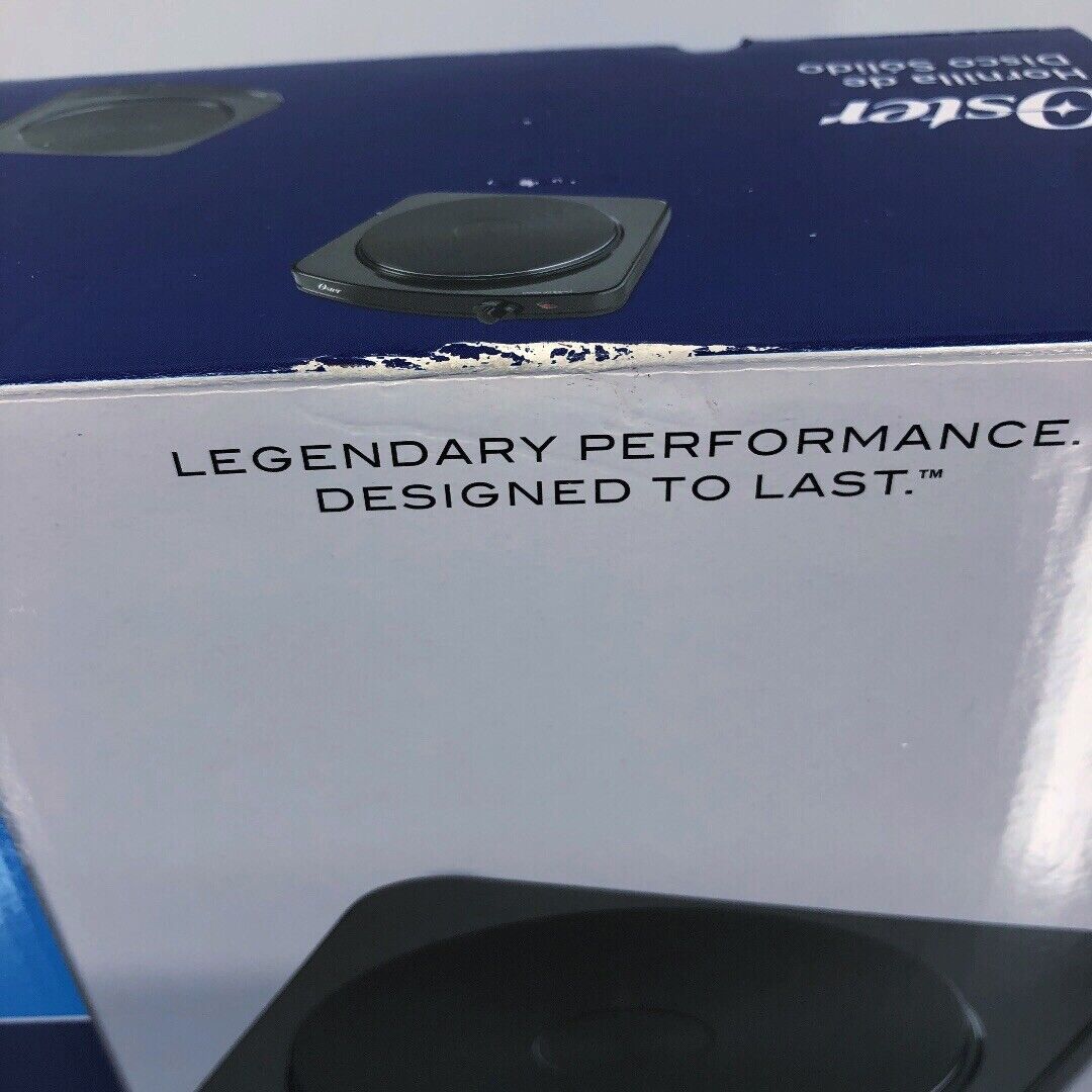Oster Solid Single Burner 900 Watts Adjustable Temperature Black - Fresh Stock Dated February 2026
