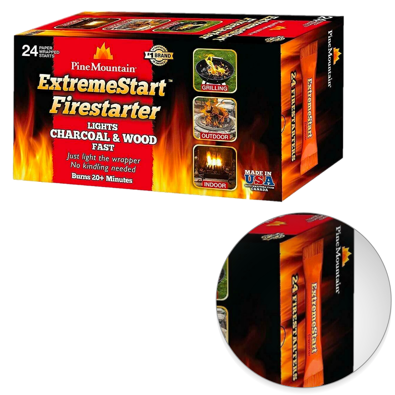 Pine Mountain ExtremeStart Wrapped Fire Starters, 24Starts Firestarter Wood Fire - Fresh Stock Dated January 2026