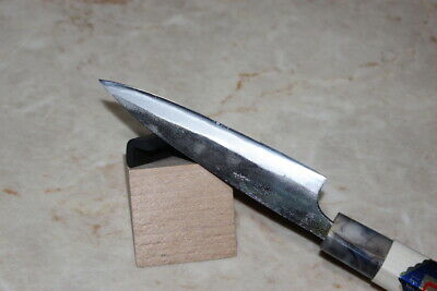 Japanese Kurouchi petty knife white 1 steel 120 mm magnolia handle Tsukasa USA - Fresh Stock Dated January 2026