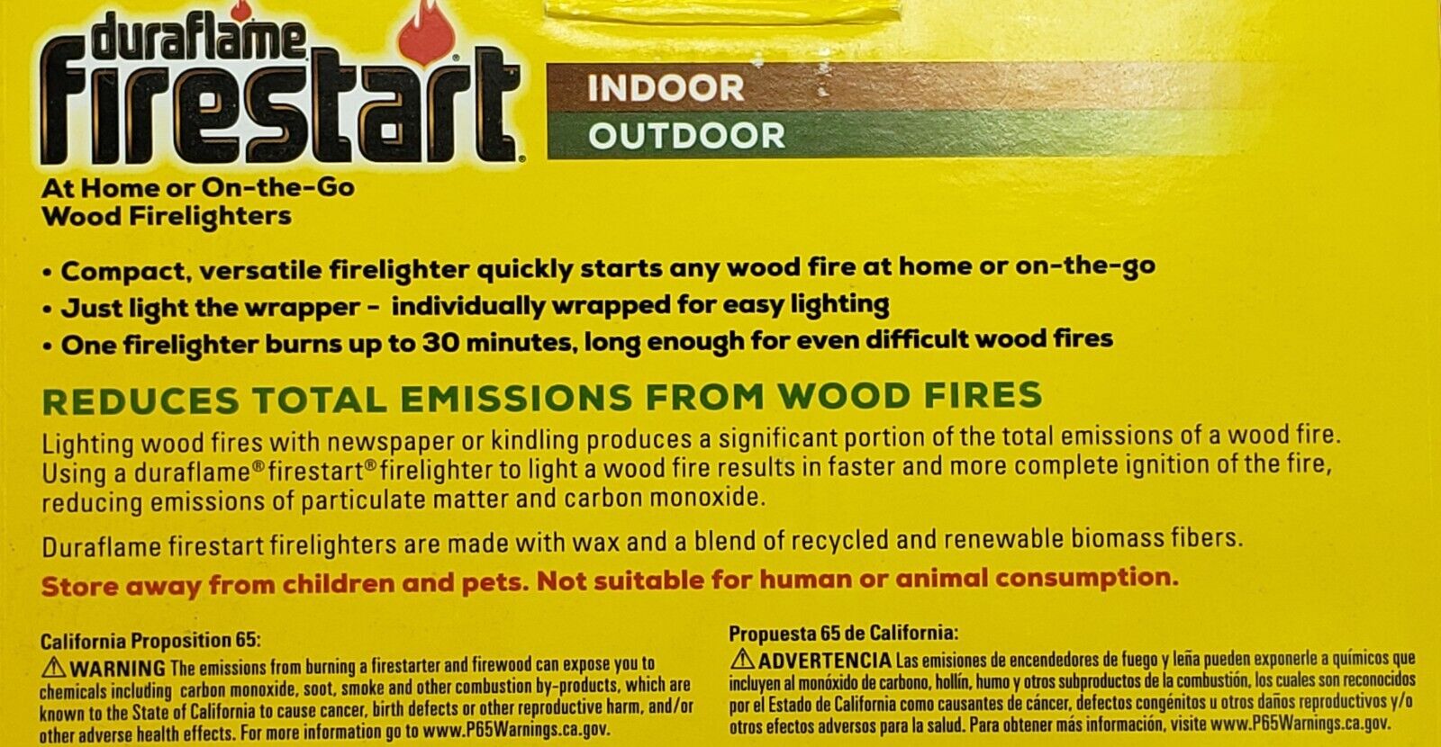32 PACK DURAFLAME FIRESTART FIRE LOG STARTER FIRELIGHTER WOODSTOVE  In / Outdoor - Fresh Stock Dated January 2026