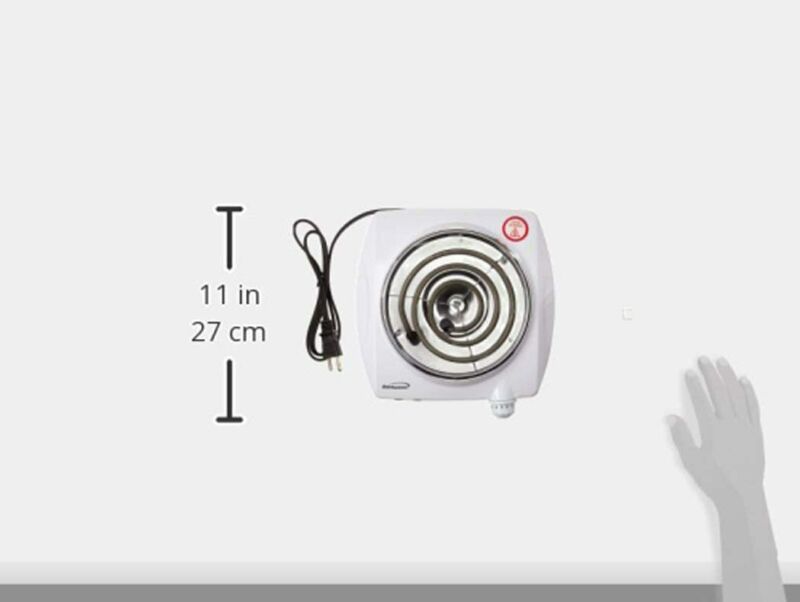 Brentwood TS-322 1000w Single Electric Burner, White - Fresh Stock Dated February 2026