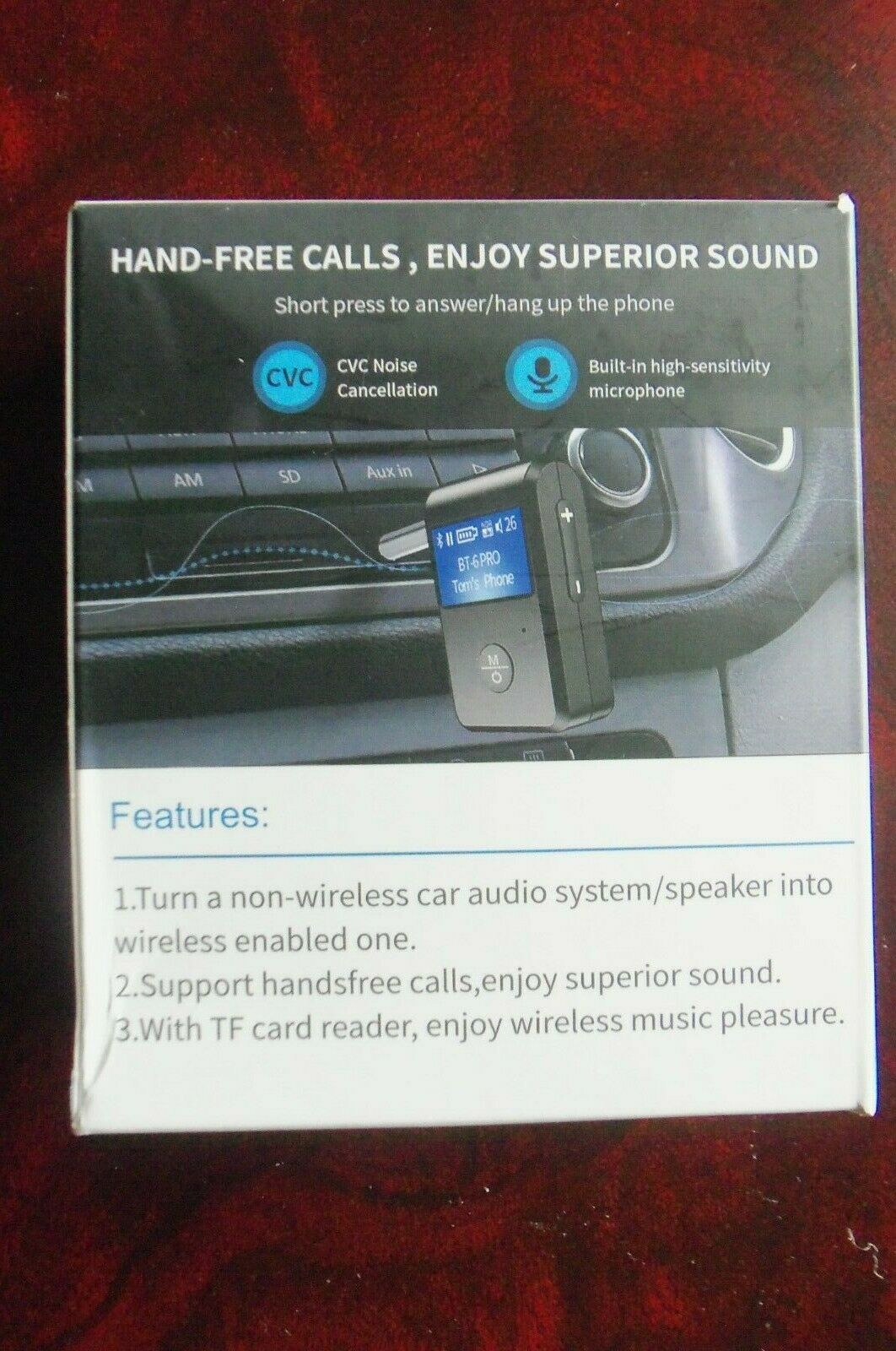 ZIIDOO Wireless Music Receiver Hands Free Card Reader 3.5mm Bluetooth - Fresh Stock Dated December 2025