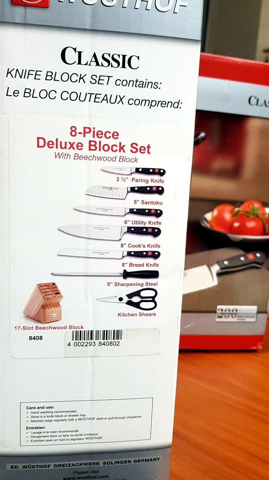 Wusthof Classic - Eight Piece Deluxe Block Set - 8408 - Fresh Stock Dated January 2026
