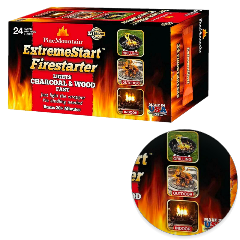 Pine Mountain ExtremeStart Wrapped Fire Starters, 24Starts Firestarter Wood Fire - Fresh Stock Dated January 2026