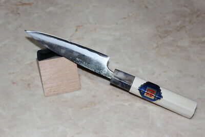 Japanese Kurouchi petty knife white 1 steel 120 mm magnolia handle Tsukasa USA - Fresh Stock Dated January 2026