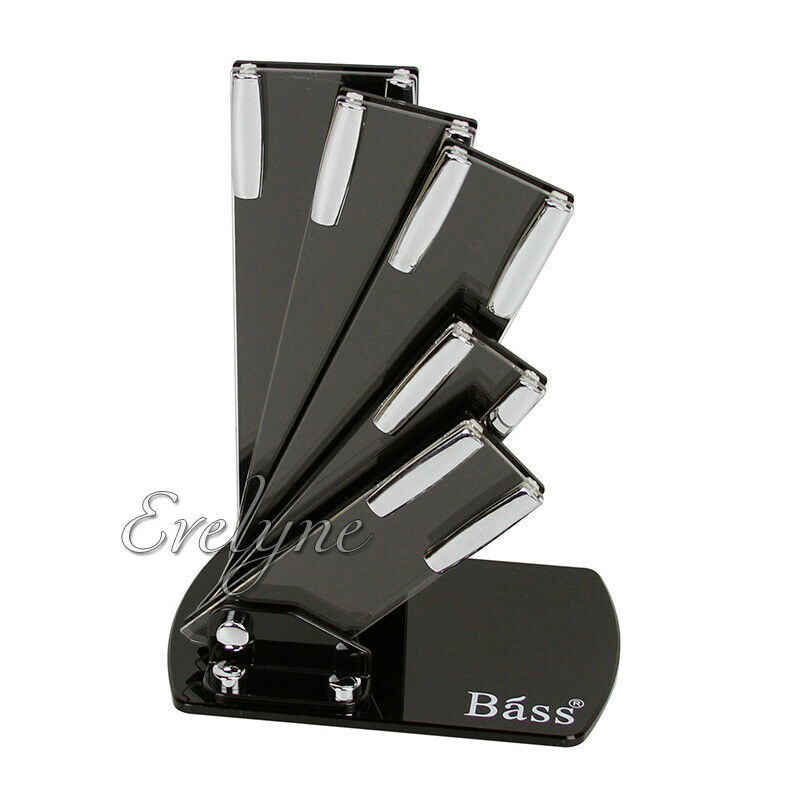 Evelyne 5 pcs Chef Cutlery Stainless Steel Kitchen Knife Block Set Red Handle - Fresh Stock Dated January 2026