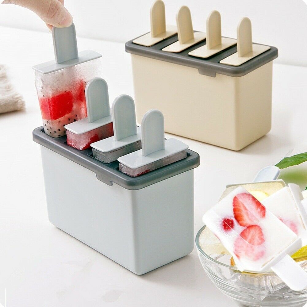 Frozen Popsicle Molds Ice Cream Pop Maker Freezer Sticks with Trays Fruit Summer - Fresh Stock Dated January 2026