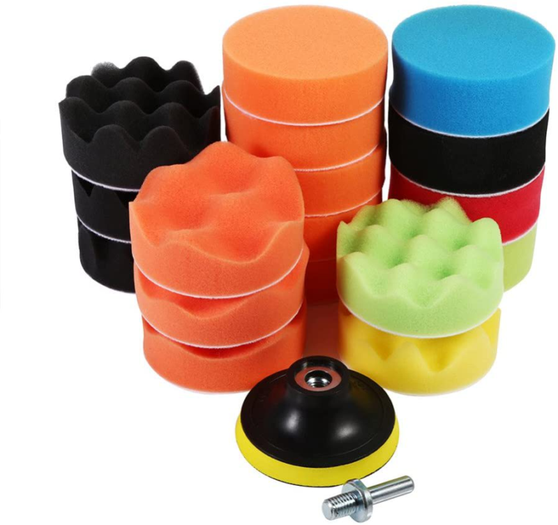 Pulidora de autos para brillar carro mini de 3 inches adaptador pa taladro 18pcs - Fresh Stock Dated February 2026