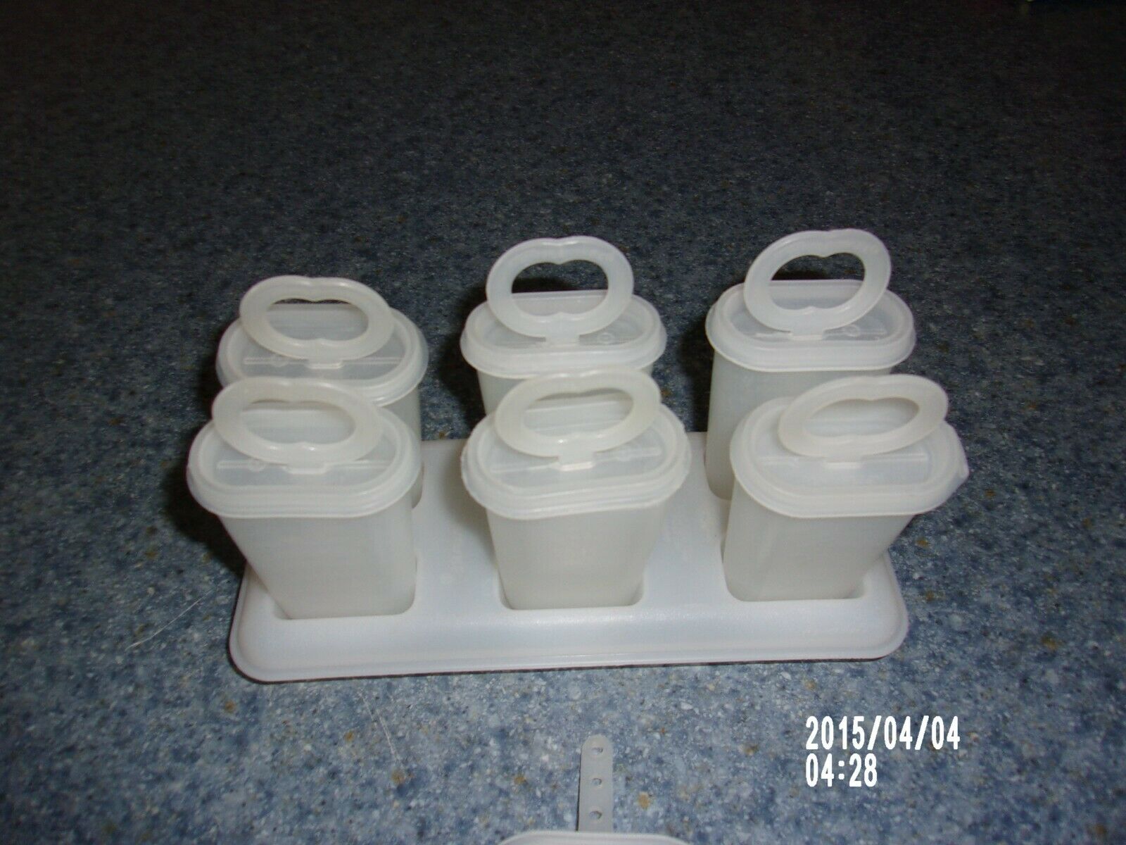 set 6 Tupperware popsicle  molds # 481 Ice Tups  white vintage GUC - Fresh Stock Dated February 2026