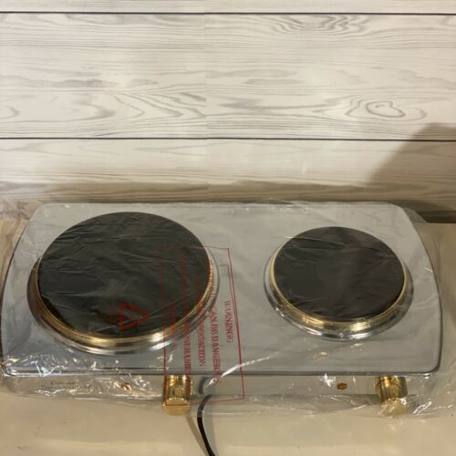 NEW Command Performance Gold Double Burner Portable Buffet Range MK-307 ~no Pots - Fresh Stock Dated February 2026