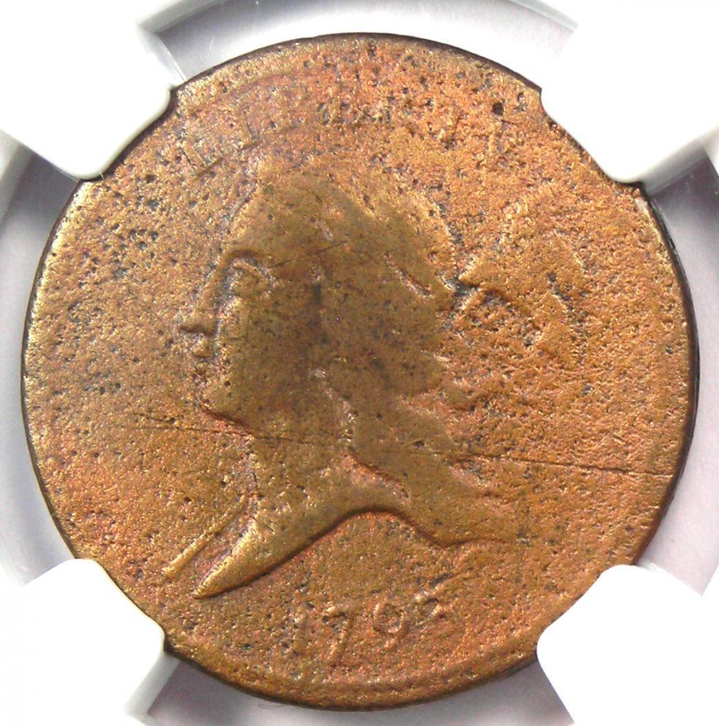 1793 Liberty Cap Flowing Hair Half Cent 1/2C - NGC VF Detail - Rare Coin! - Fresh Stock Dated December 2025
