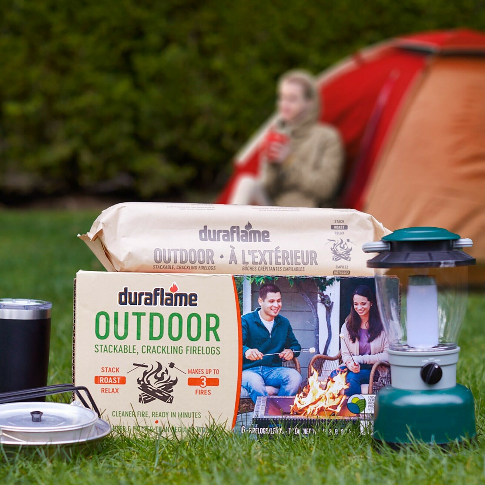 Duraflame Outdoor Crackling Firelogs, 6 Logs for up to 3 Campfires - Fresh Stock Dated January 2026