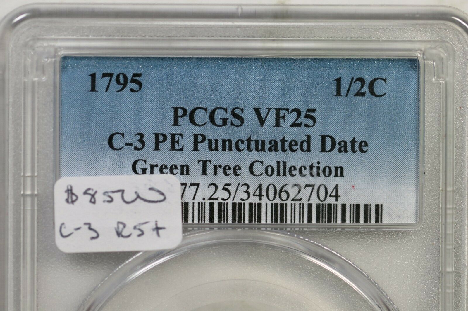 1795 C-3 R-5+ PCGS VF 25 Punctuated Date Liberty Cap Half Cent Coin 1/2c - Fresh Stock Dated December 2025