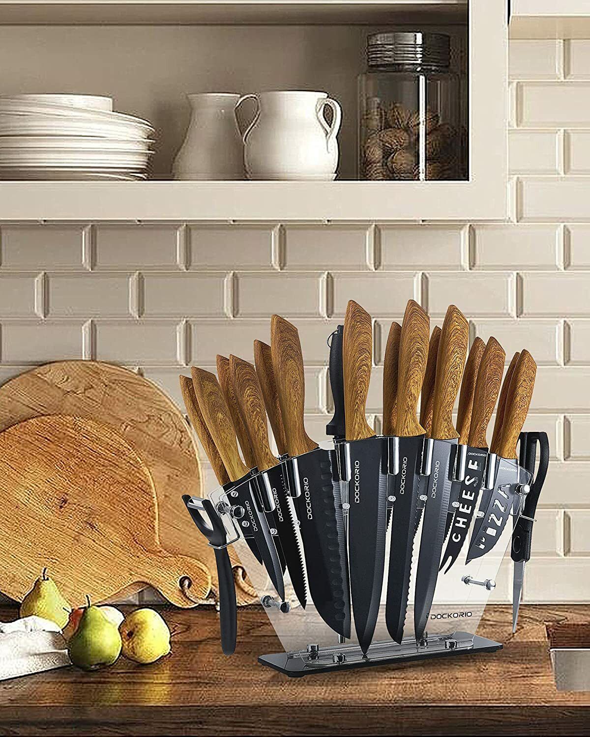 Knife Set, 19-Piece Kitchen Knife Set with High Carbon Stainless Steel Sharp - Fresh Stock Dated February 2026