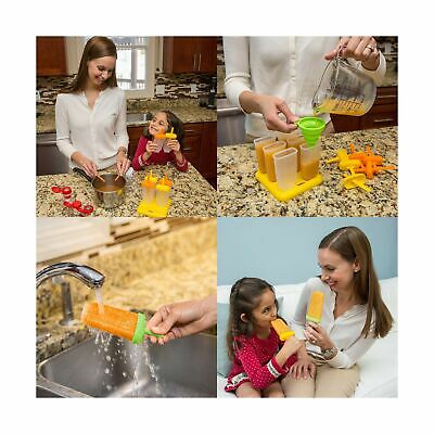 Lebice Popsicle Molds Set - BPA Free - 6 Ice Pop Makers + 1 Silicone Lid + Si... - Fresh Stock Dated February 2026