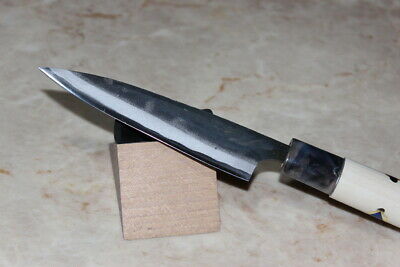 Japanese Kurouchi petty knife white 1 steel 120 mm magnolia handle Tsukasa USA - Fresh Stock Dated January 2026