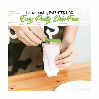 Lebice Popsicle Molds Set - BPA Free - 6 Ice Pop Makers + 1 Silicone Lid + Si... - Fresh Stock Dated February 2026