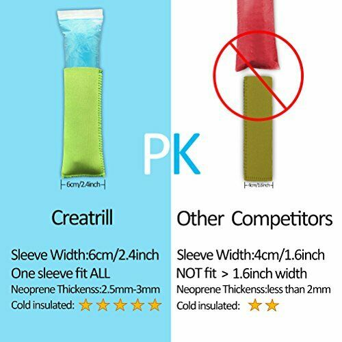 Creatrill 20 Pack Ice Pop Sleeves Popsicle Holders Bags, Neoprene Fabric, 10 Co - Fresh Stock Dated February 2026