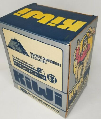 Vintage Kiwi Bike Bicycle Helmet Swiss Made Size L Yellow, with Box - Fresh Stock Dated December 2025