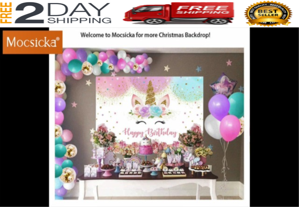 Fondo telon de unicornio para cumpleaños infantiles decoracion party kids backdr - Fresh Stock Dated February 2026