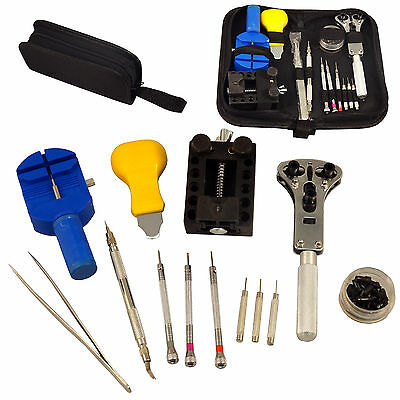 13 pc Watch Repair Tool Kit Zip Case Battery Opener Link Pin Remover Screwdriver - Fresh Stock Dated December 2025
