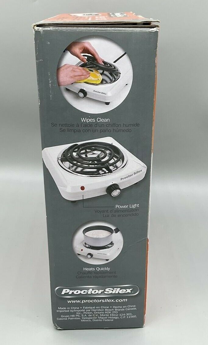 🔥Proctor Silex 34101P Fifth Burner White Electric Burner Camping Travel Kitchen - Fresh Stock Dated February 2026