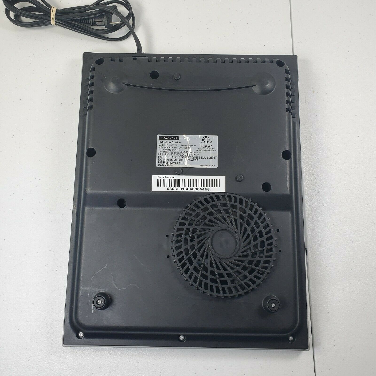 Tramontina Induction Counter Cooker Cooktop Single Burner Model 81500/102 Glass - Fresh Stock Dated February 2026