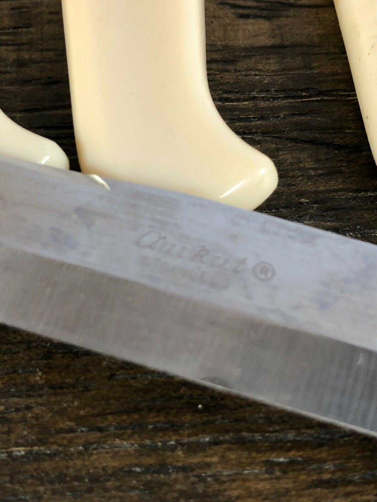 5 Vintage QUIKUT Stainless USA Steak Knives Ivory Colored Handle + 2 Others - Fresh Stock Dated February 2026