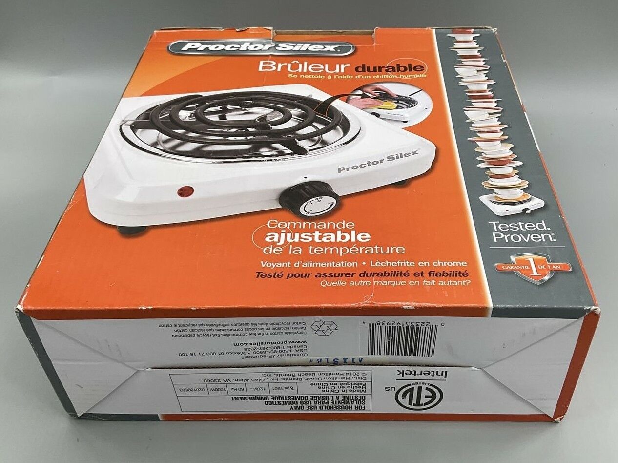 🔥Proctor Silex 34101P Fifth Burner White Electric Burner Camping Travel Kitchen - Fresh Stock Dated February 2026