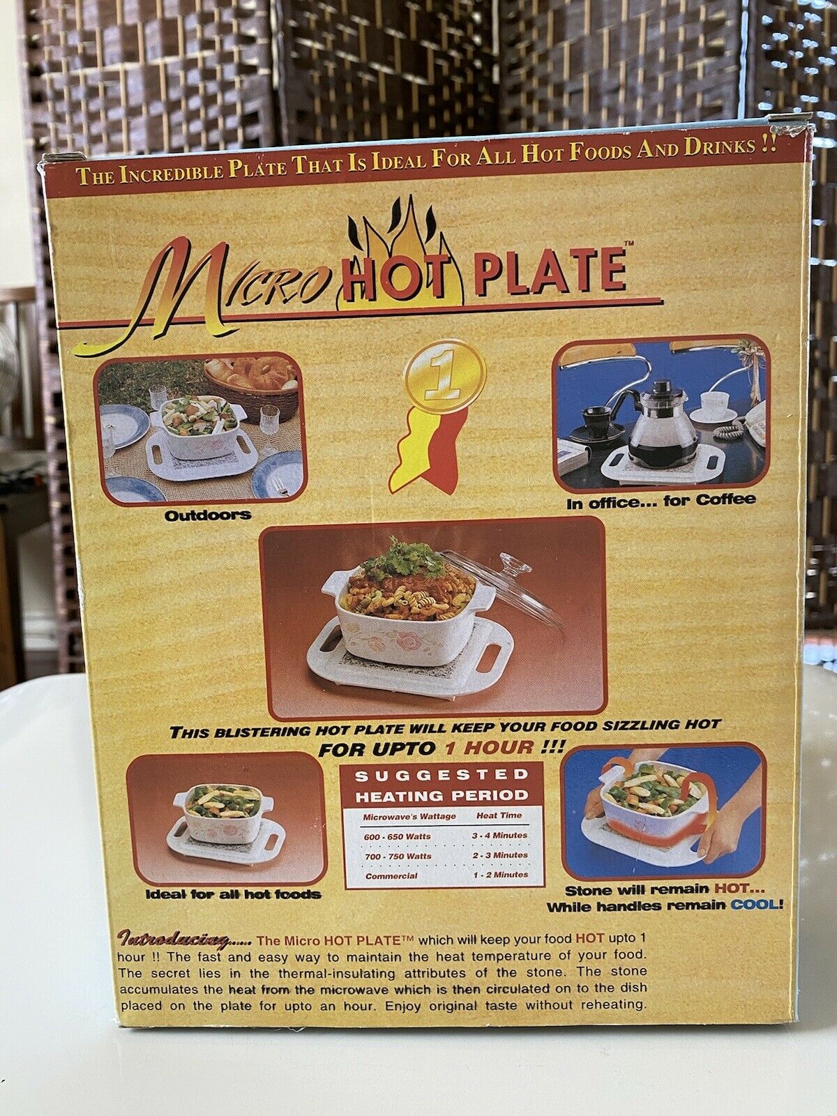 MICRO Hot Plate.  With Thermal-Insulating Stone That Keeps the Food Hot - Fresh Stock Dated February 2026