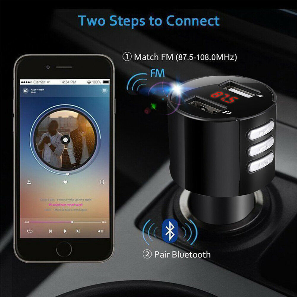 Fm Transmitter Bluetooth 4.2 Wireless Car Usb Charger Handsfree Kit Mp3 Player - Fresh Stock Dated December 2025