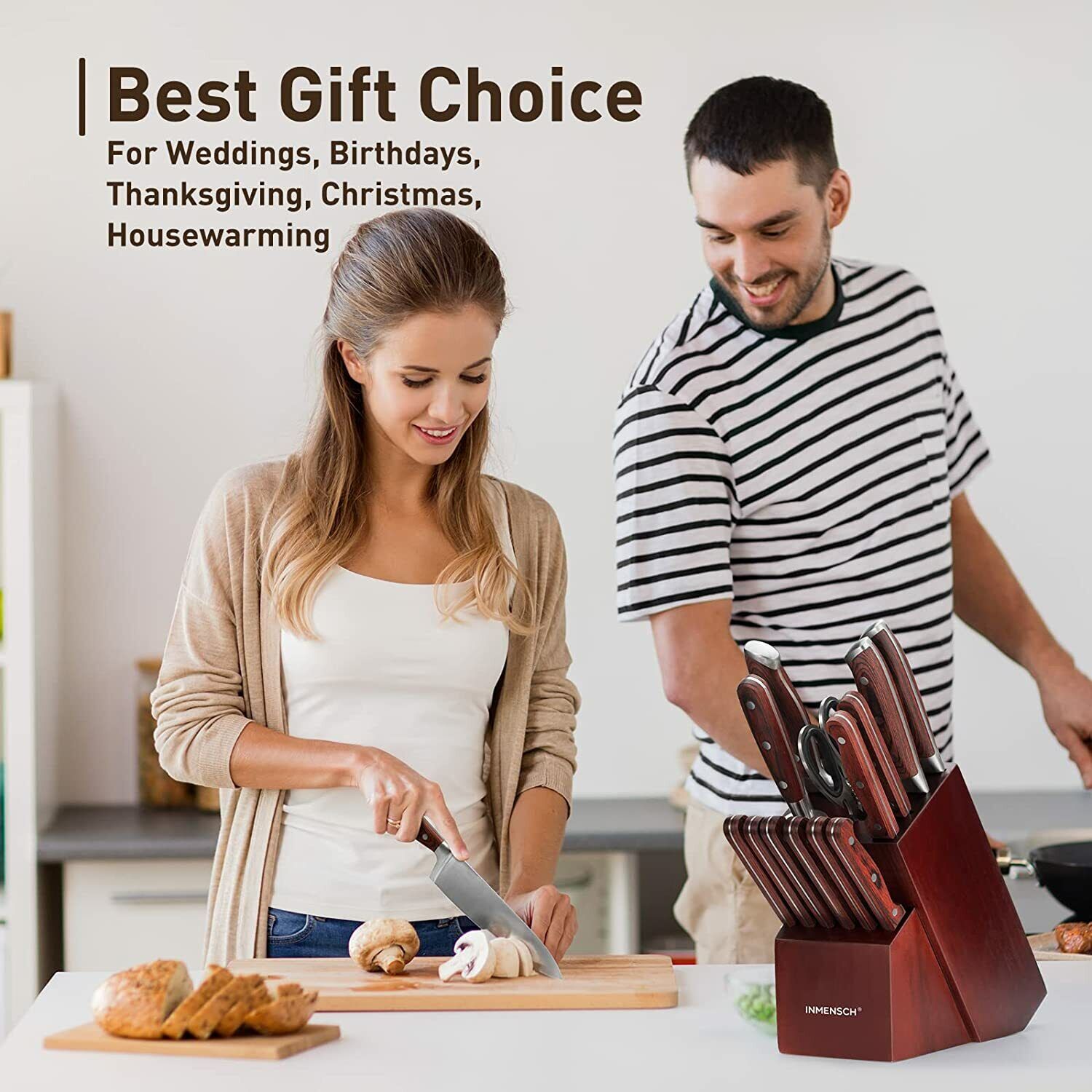 Knife Set,15 Pieces Premium Kitchen Knife Set, Ultra-Sharp German Stainless - Fresh Stock Dated February 2026