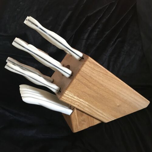 Cutco Knife Set - Pearl White handles 13 Pieces Including Block & 5 Stake Knives - Fresh Stock Dated January 2026