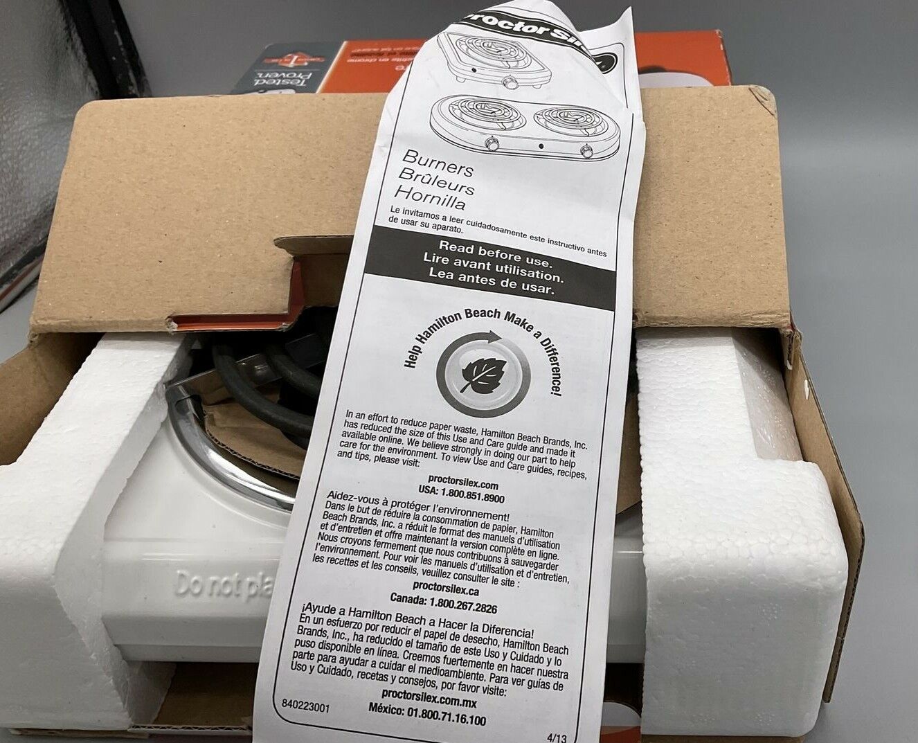 🔥Proctor Silex 34101P Fifth Burner White Electric Burner Camping Travel Kitchen - Fresh Stock Dated February 2026