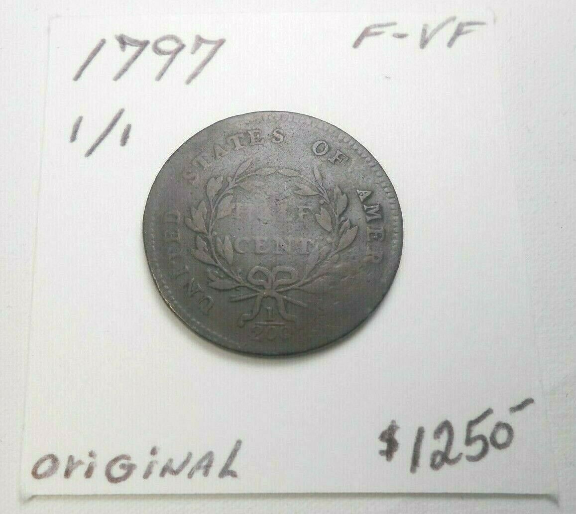1797 1/1 FLOWING HAIR HALF CENT ORIGINAL! NEVER CLEANED FINE - V.FINE MAKE OFFER - Fresh Stock Dated December 2025