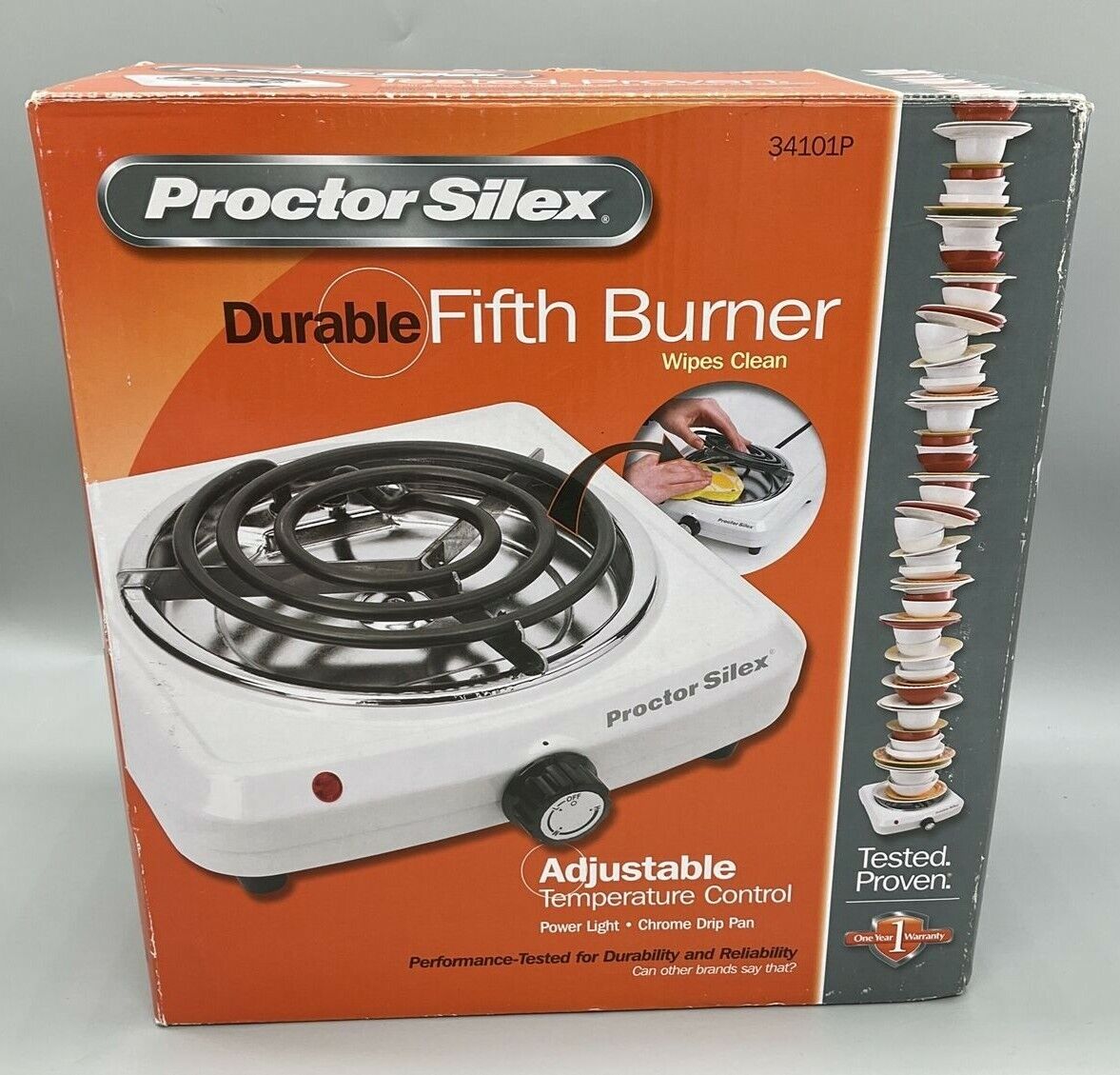🔥Proctor Silex 34101P Fifth Burner White Electric Burner Camping Travel Kitchen - Fresh Stock Dated February 2026