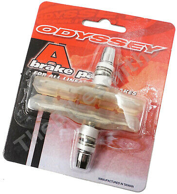 Odyssey SOFT Compound Clear A-Brake Pads fits Linear Pull (V) Brakes BMX Bike - Fresh Stock Dated December 2025