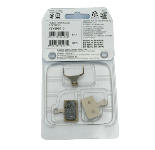SHIMANO K03S Road Bike Resin Disc Brake Pads for BR- R9170/RS805/RS505 As K02S - Fresh Stock Dated December 2025