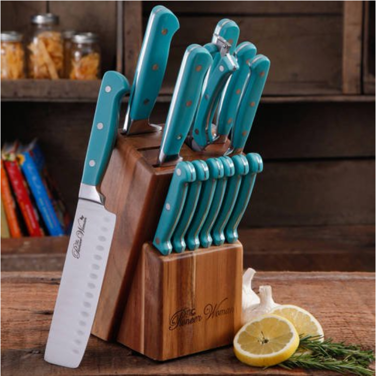 Cutlery Set The Pioneer Woman Cowboy Rustic Stainless 14-Piece Kitchen Knife New - Fresh Stock Dated January 2026