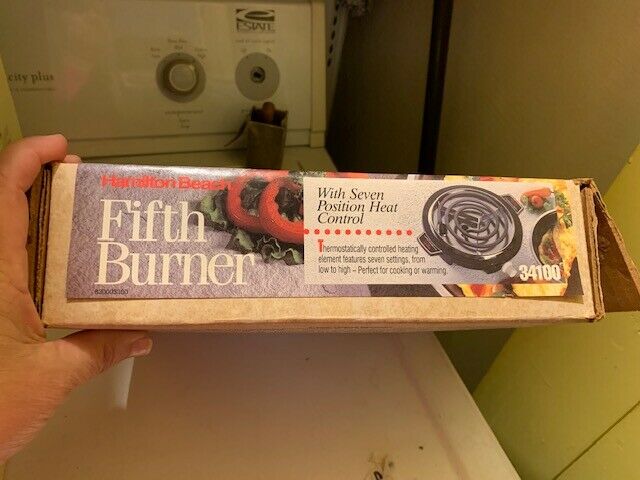 Vintage Hamilton Beach Fifth Burner Hot Plate Model 34100 Tested & Works NIB - Fresh Stock Dated February 2026