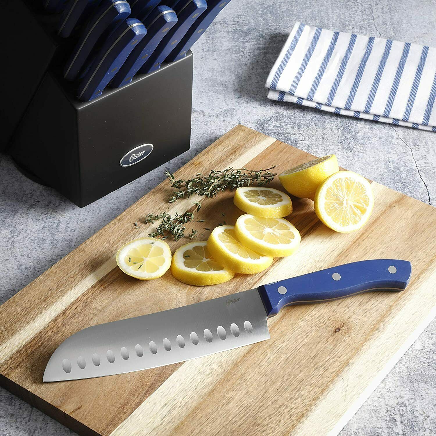 Knife Set, 22-Piece Kitchen Knife Set with Block Wooden German Stainless Steel - Fresh Stock Dated January 2026