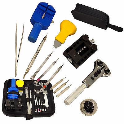 13 pc Watch Repair Tool Kit Zip Case Battery Opener Link Pin Remover Screwdriver - Fresh Stock Dated December 2025