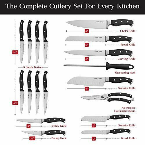 19-Piece Premium Kitchen Knife Set Master Maison German Stainless Steel Cutlery - Fresh Stock Dated January 2026