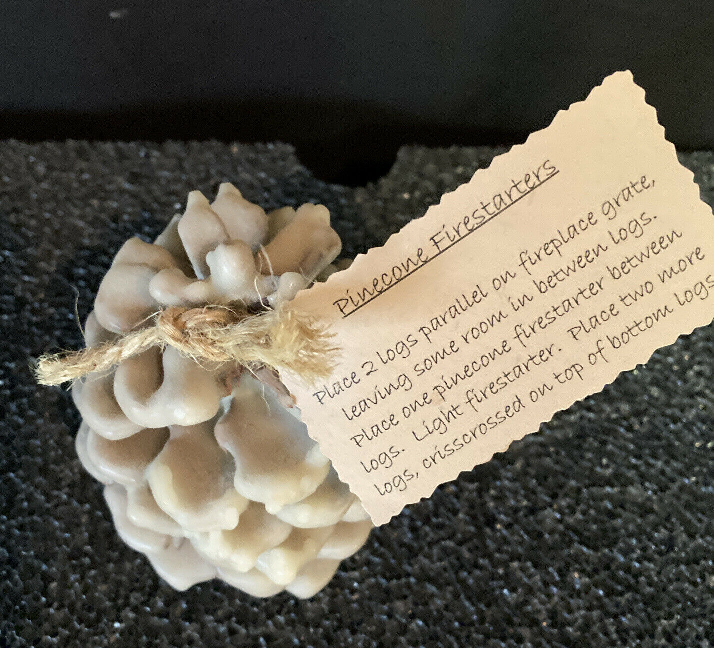 Vintage Wax Pine Cone Pinecone Fire Starter Hand Made Hand Dipped 5” Tall - Fresh Stock Dated December 2025