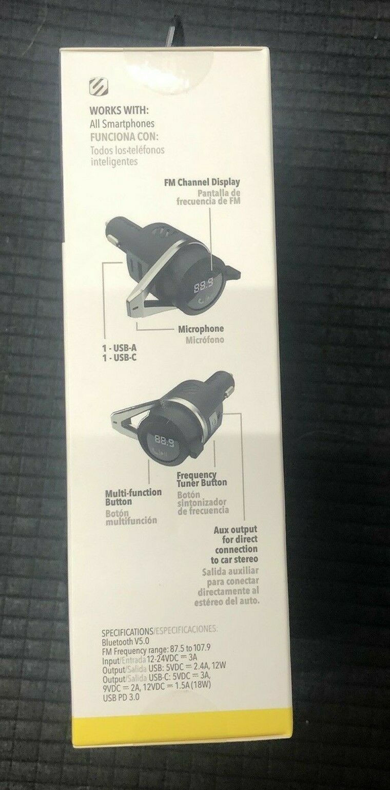 Scosche BTFreq Pro Wireless Hands-Free Car Kit - USB-C, Bluetooth, FM, Dual USB - Fresh Stock Dated January 2026