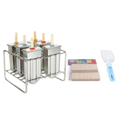 DIY Ice Cream Makers Stainless Steel Popsicle Mold Kit Stick Holder for Home NEW - Fresh Stock Dated February 2026