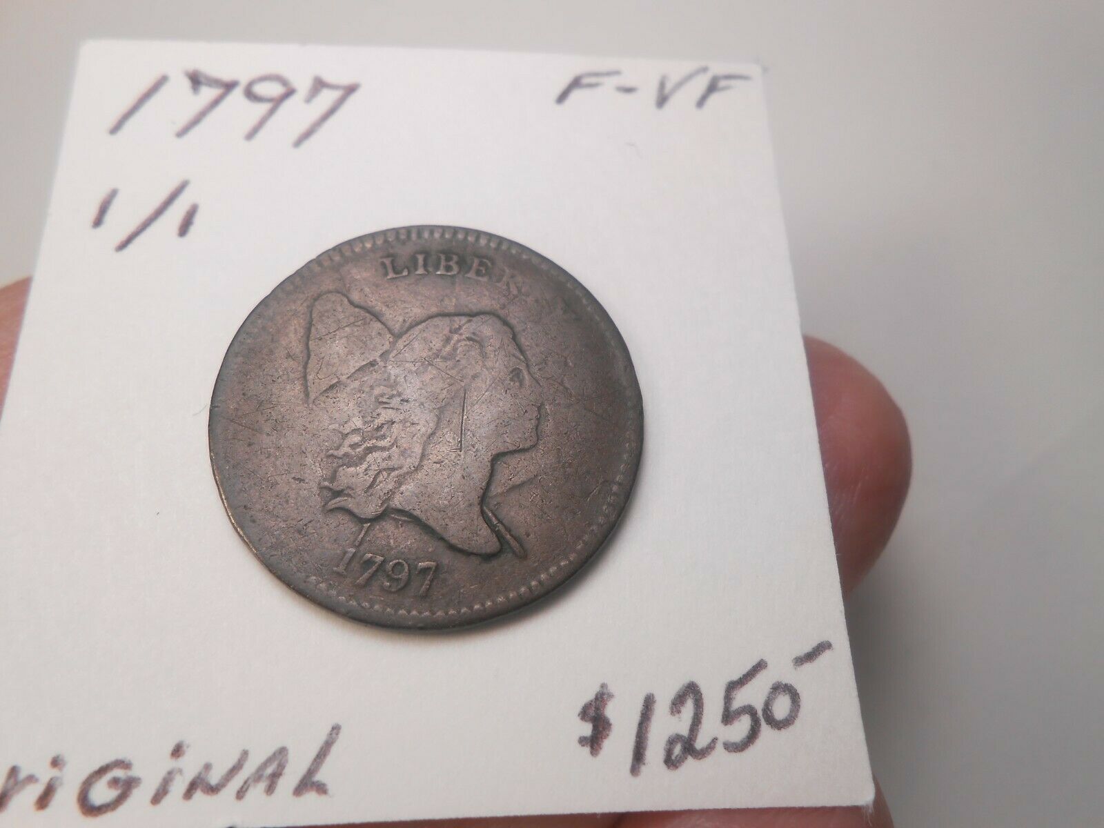 1797 1/1 FLOWING HAIR HALF CENT ORIGINAL! NEVER CLEANED FINE - V.FINE MAKE OFFER - Fresh Stock Dated December 2025