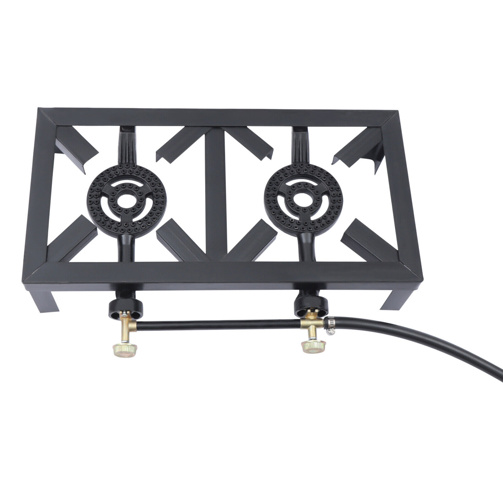 2 Propane Gas Burner Double Portable Camping Stoves Portable w/Adjustable Hose - Fresh Stock Dated February 2026