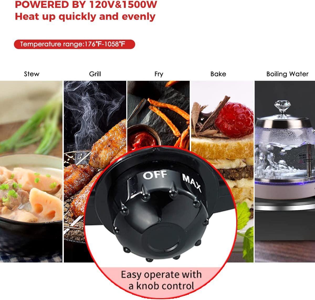 CUKOR Hot Plate,Electric Single Burner for Cooking, Portable Electric Stove, Ele - Fresh Stock Dated February 2026